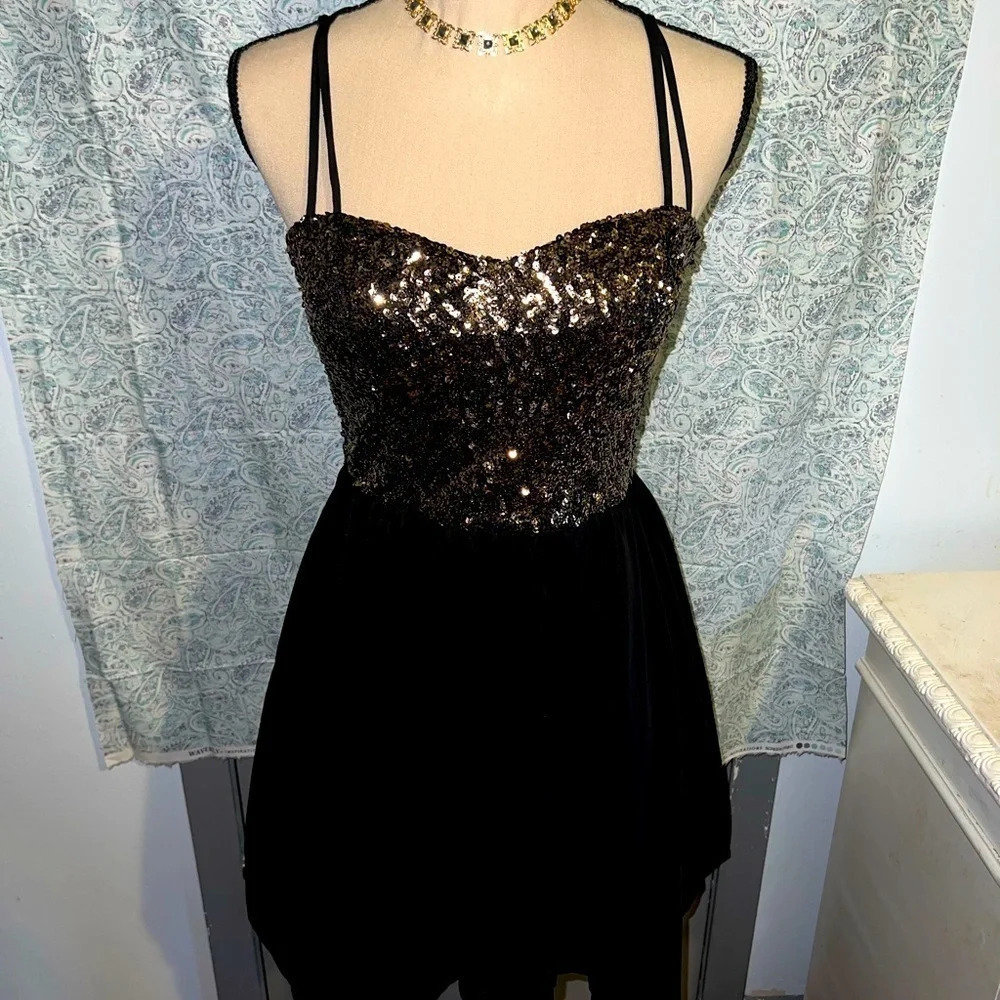 GOLD and black prom dress
